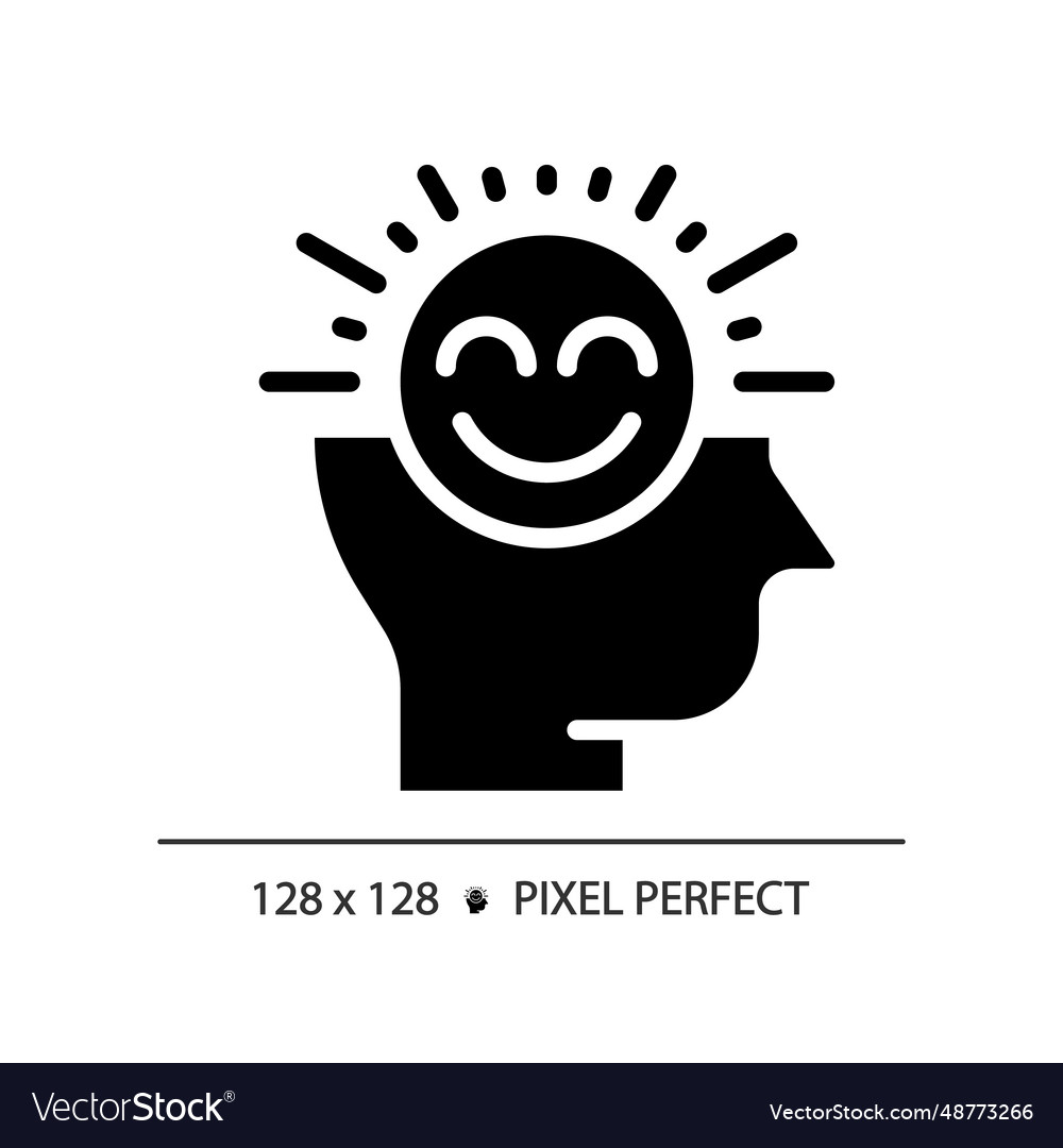 2d black glyph style positive thinking icon