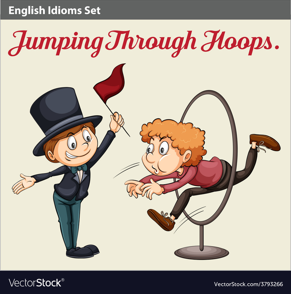 A man jumping through the hoops