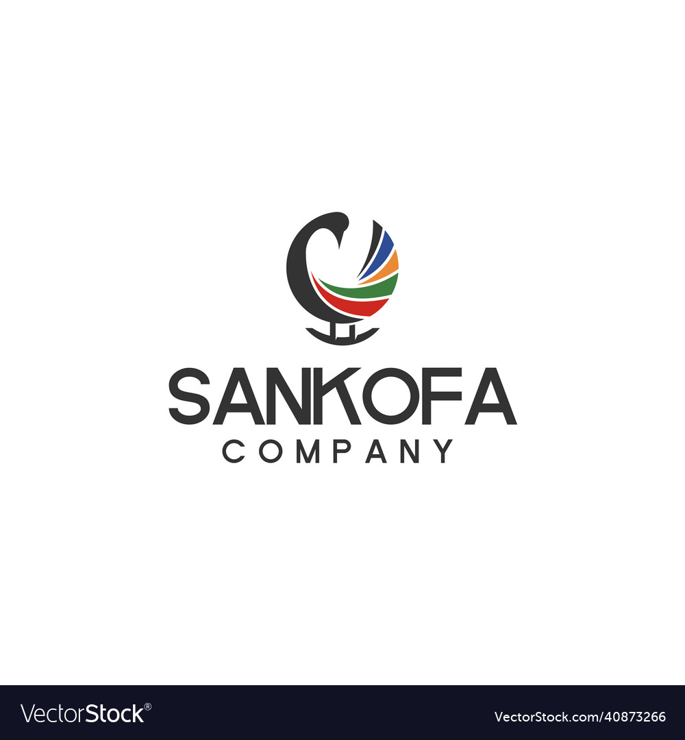 Colorful sankofa company peacock bird logo design Vector Image