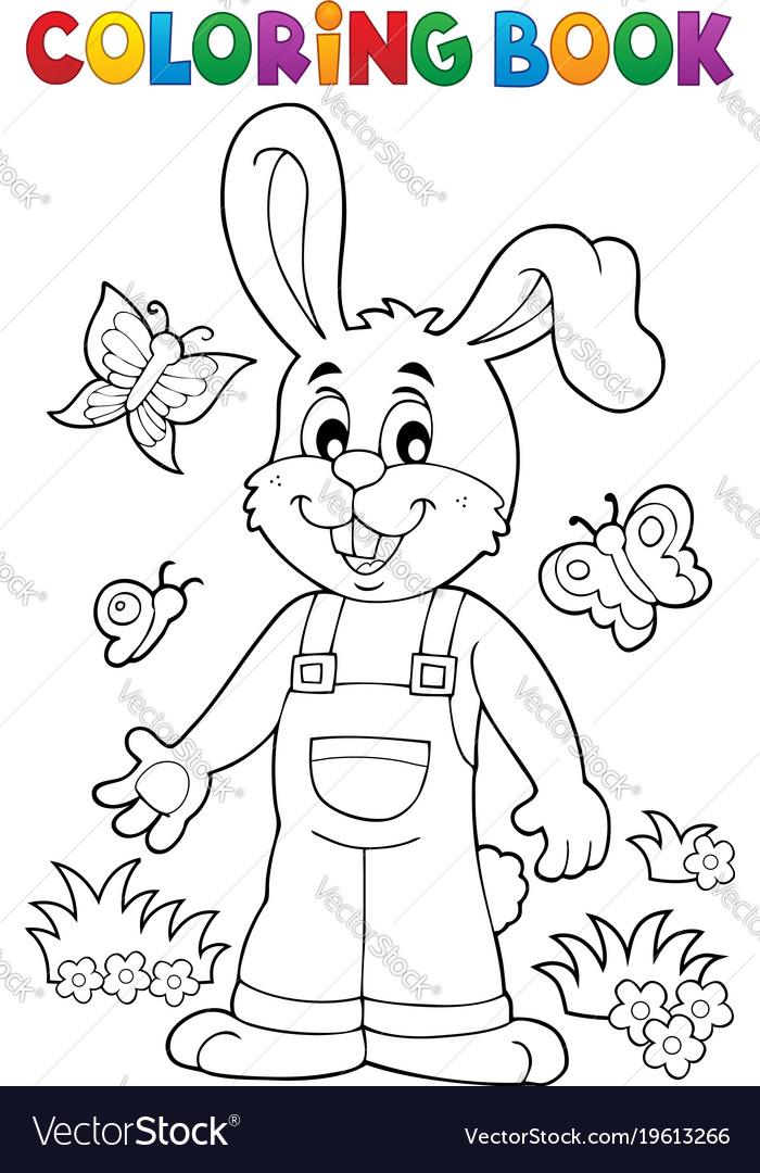 Download Coloring Book Easter Rabbit Theme 6 Royalty Free Vector