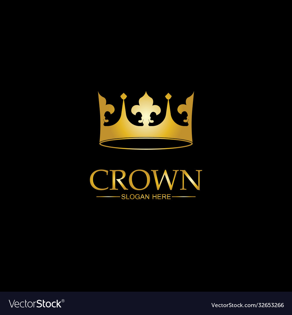 Crown logo template icon Royalty Free Vector Image