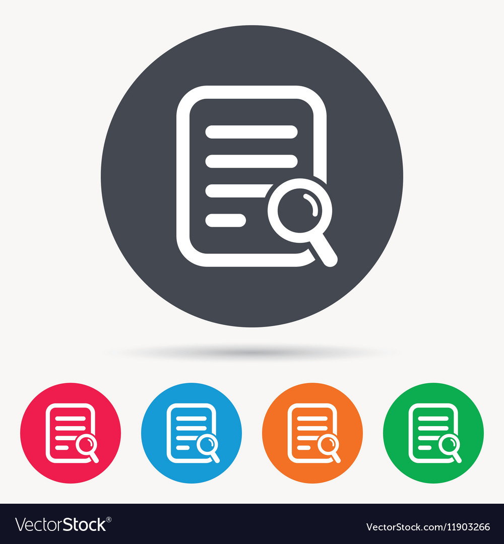 File search icon document page with magnifier Vector Image