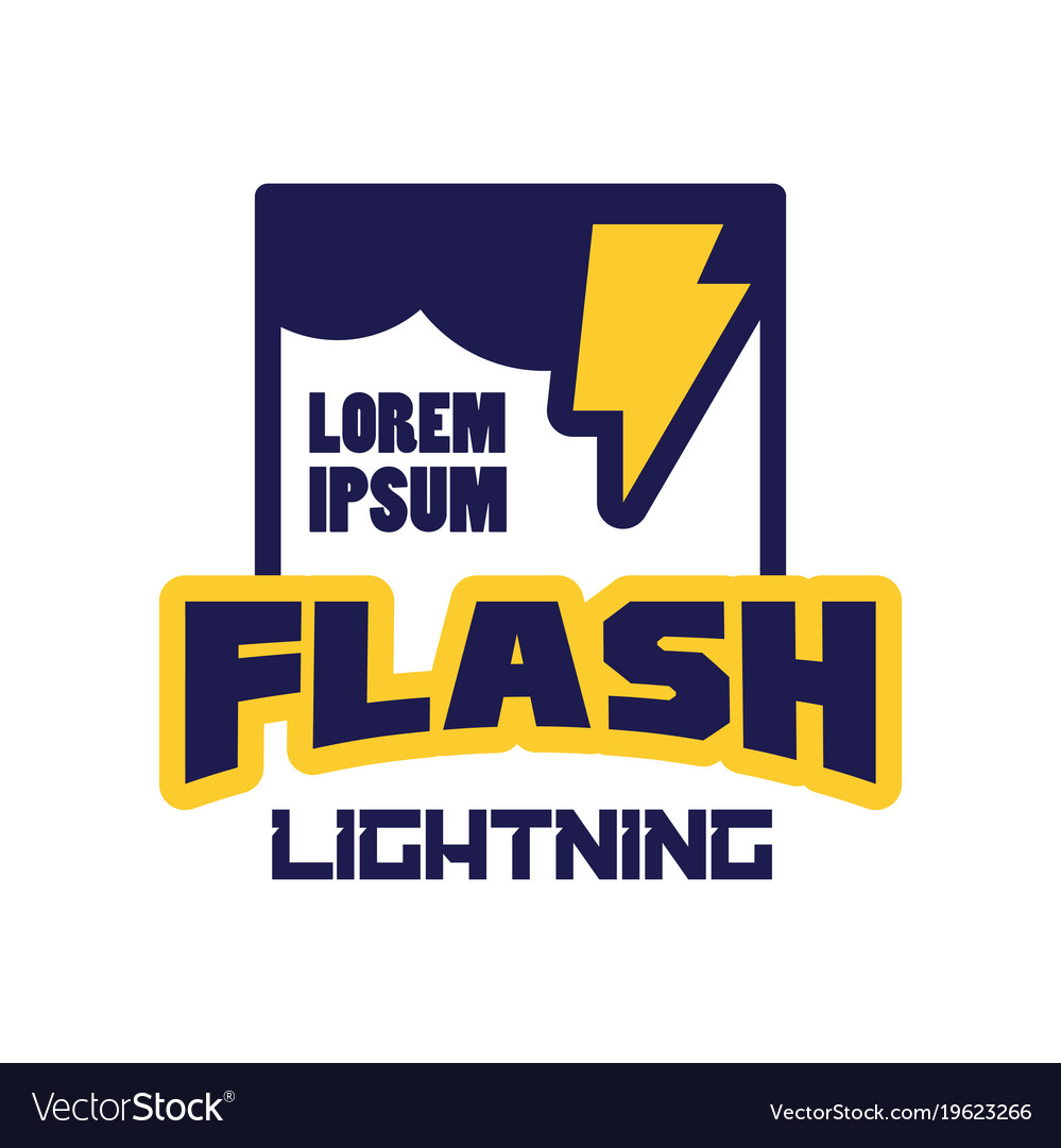 Flash lightning logo badge with symbol Royalty Free Vector