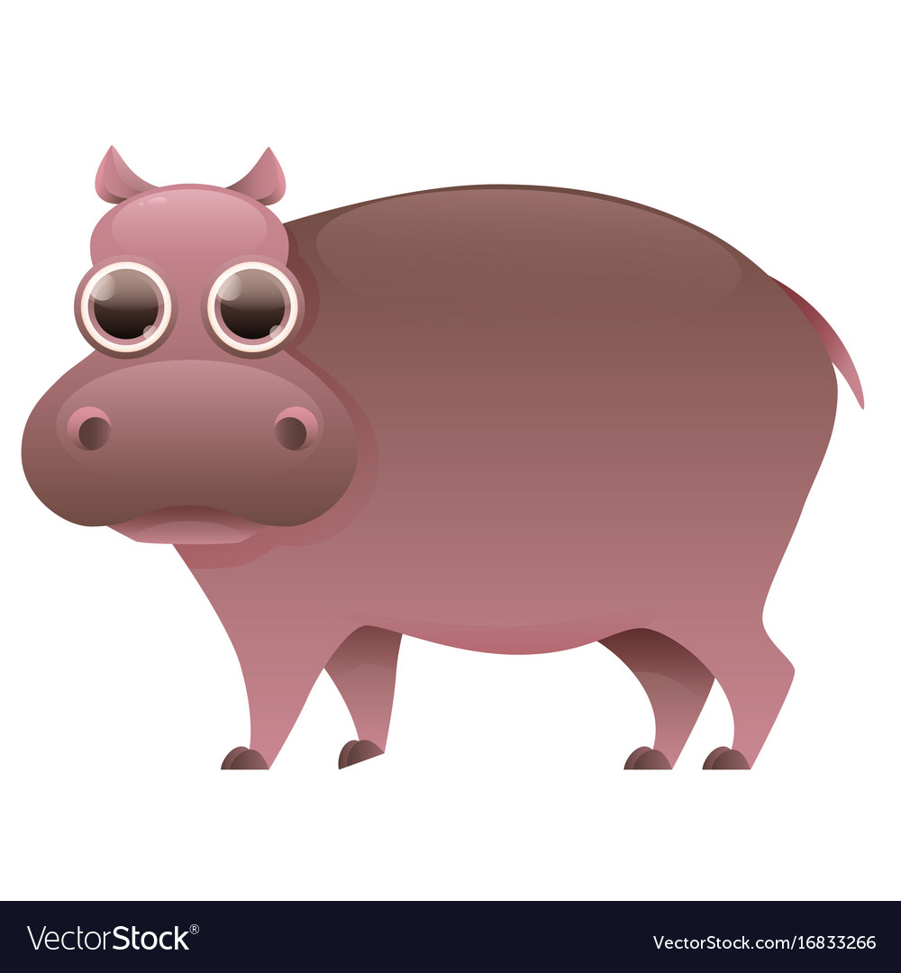 hippo cute cartoon character