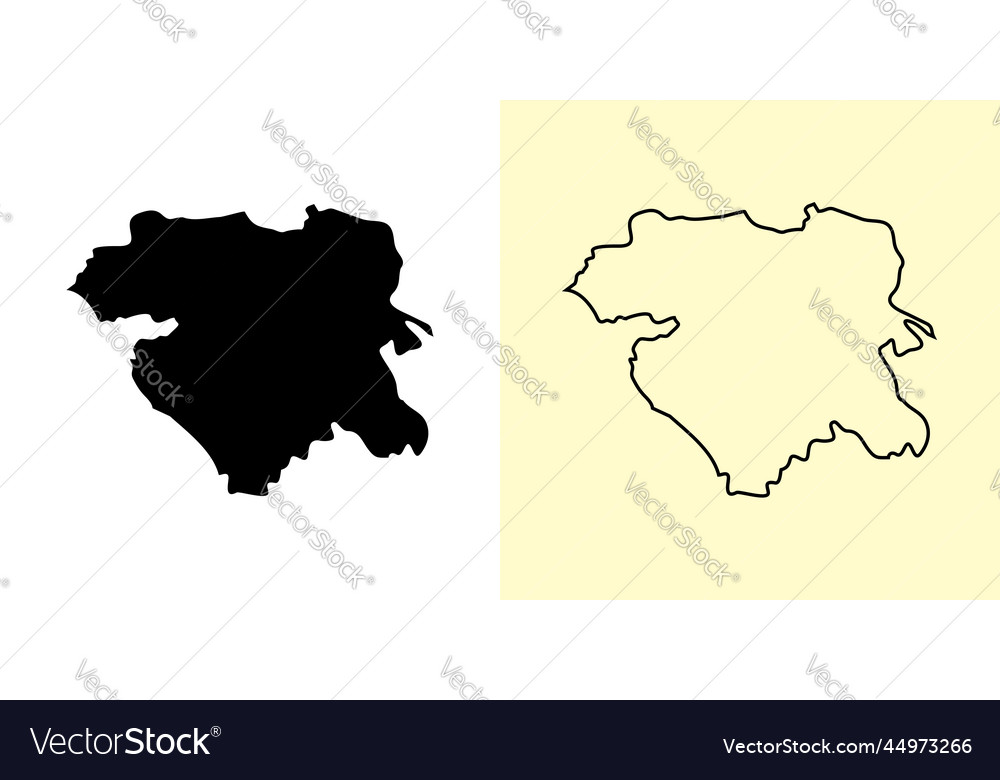 Kurdistan map iran asia filled and outline map Vector Image