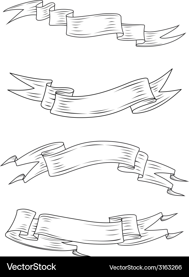 Medieval Ribbons And Banners Set Royalty Free Vector Image