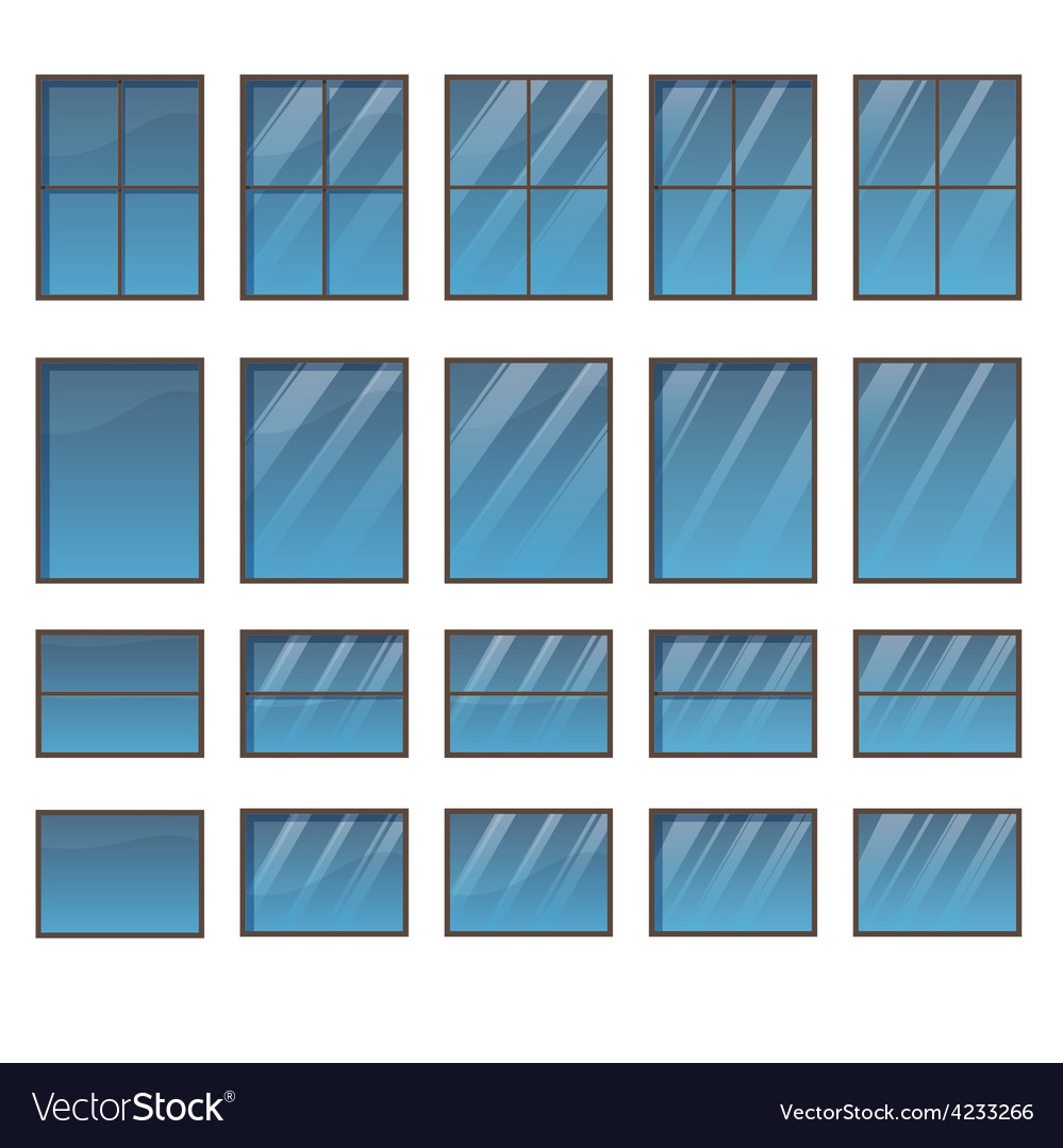 Set of different windows Royalty Free Vector Image