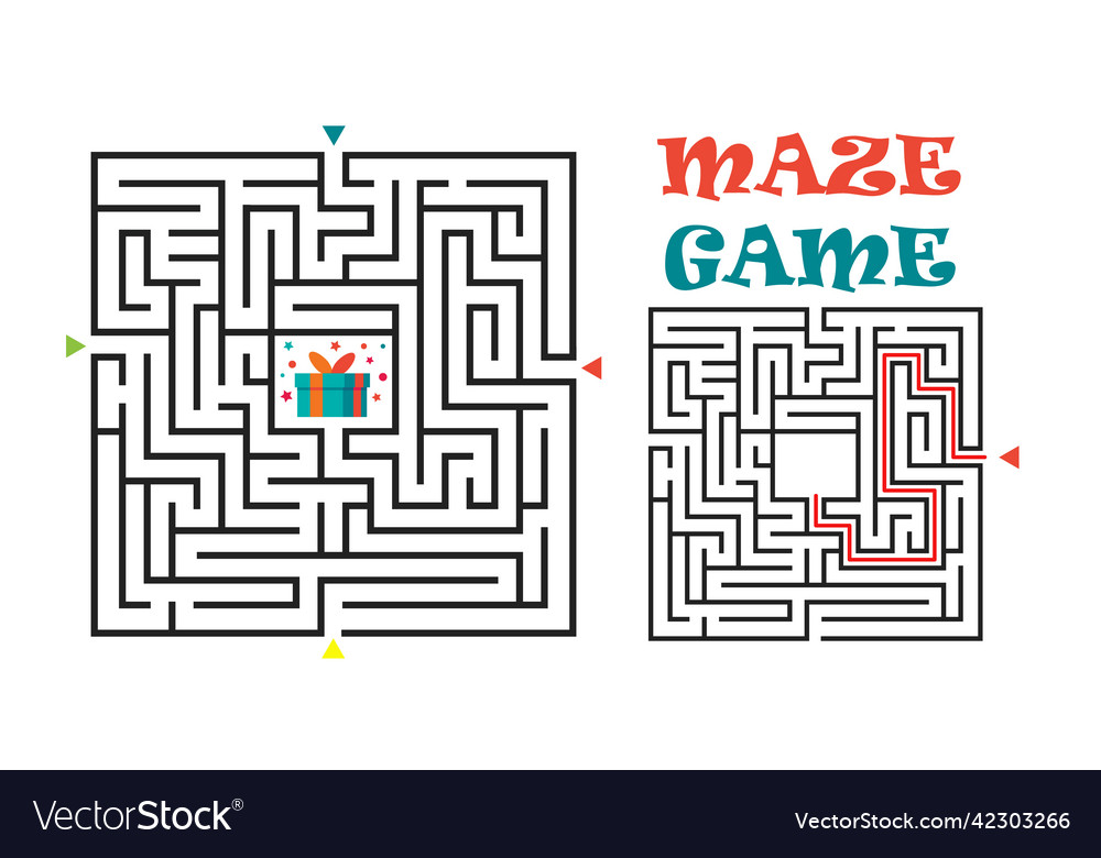 Square maze labyrinth game for kids labyrinth Vector Image