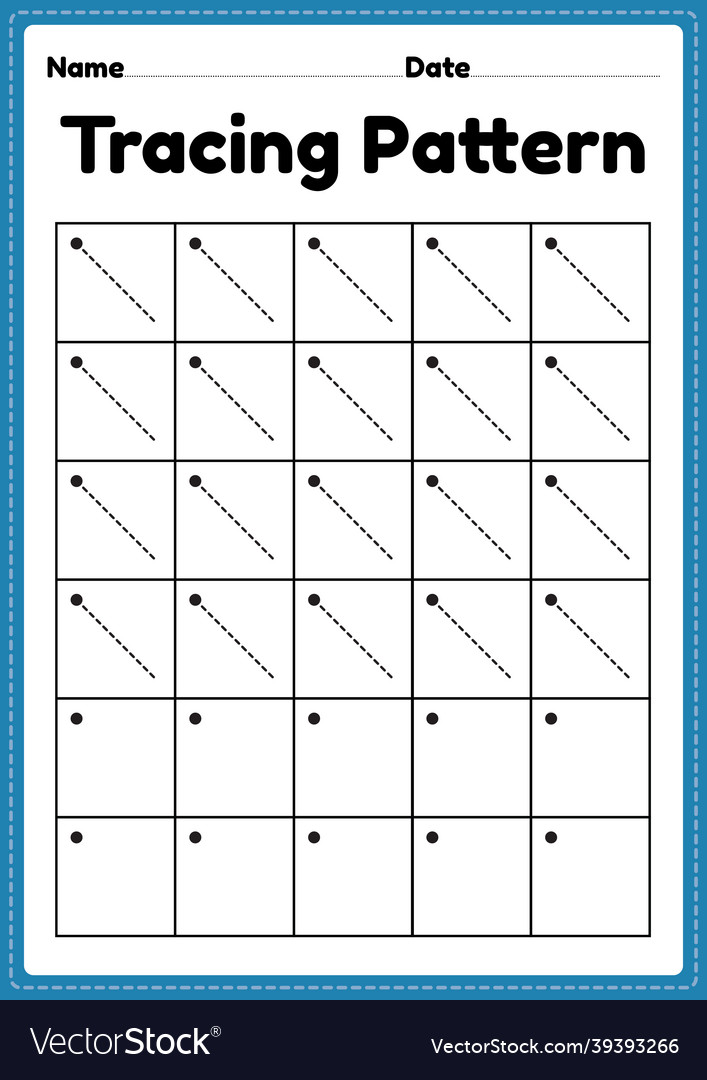 Slanting Line Tracing Worksheets