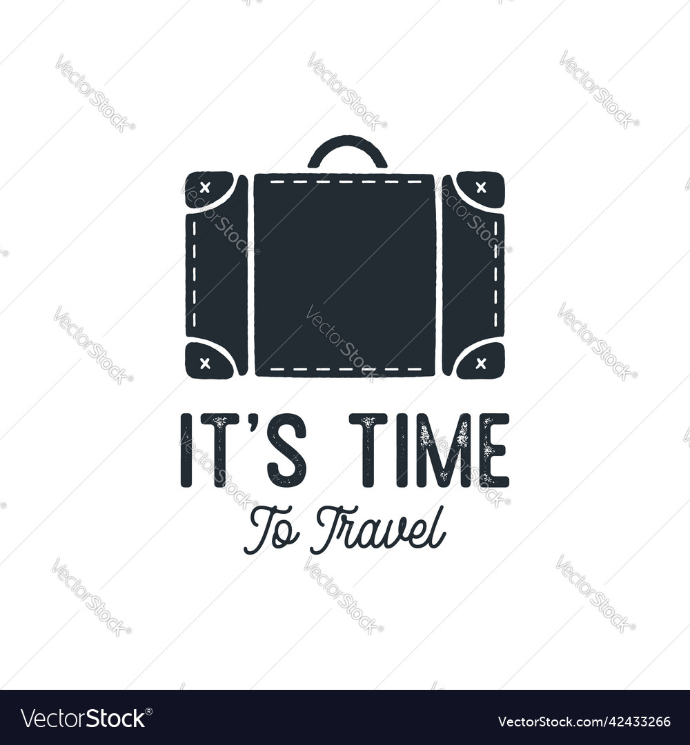 Travel banner with retro suitcase Royalty Free Vector Image