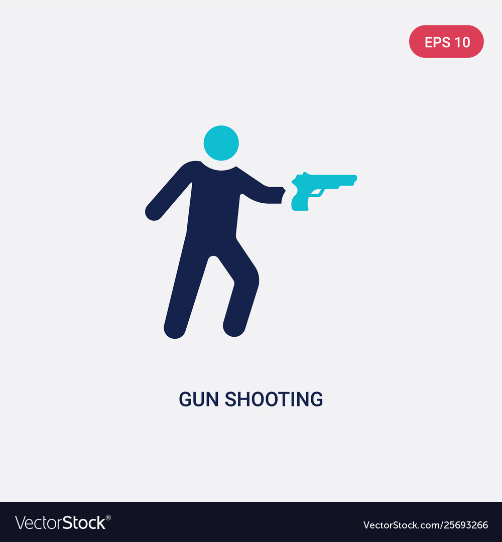 Two color gun shooting icon from army and war Vector Image