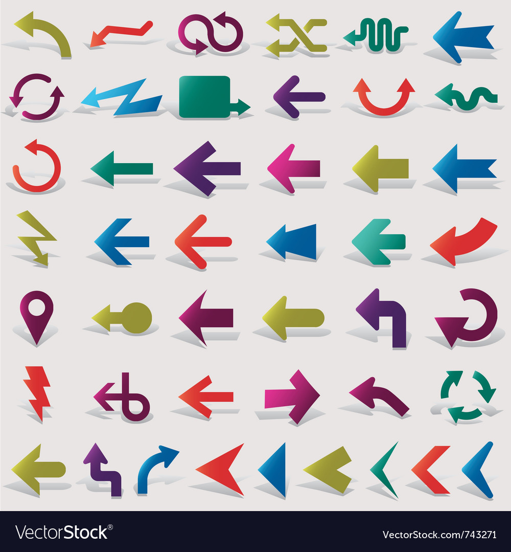 Arrows set Royalty Free Vector Image - VectorStock