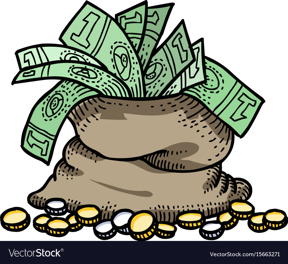 Cartoon image of bag money