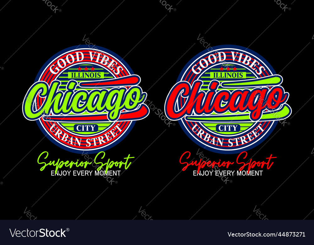 Chicago typography circle design t shirts