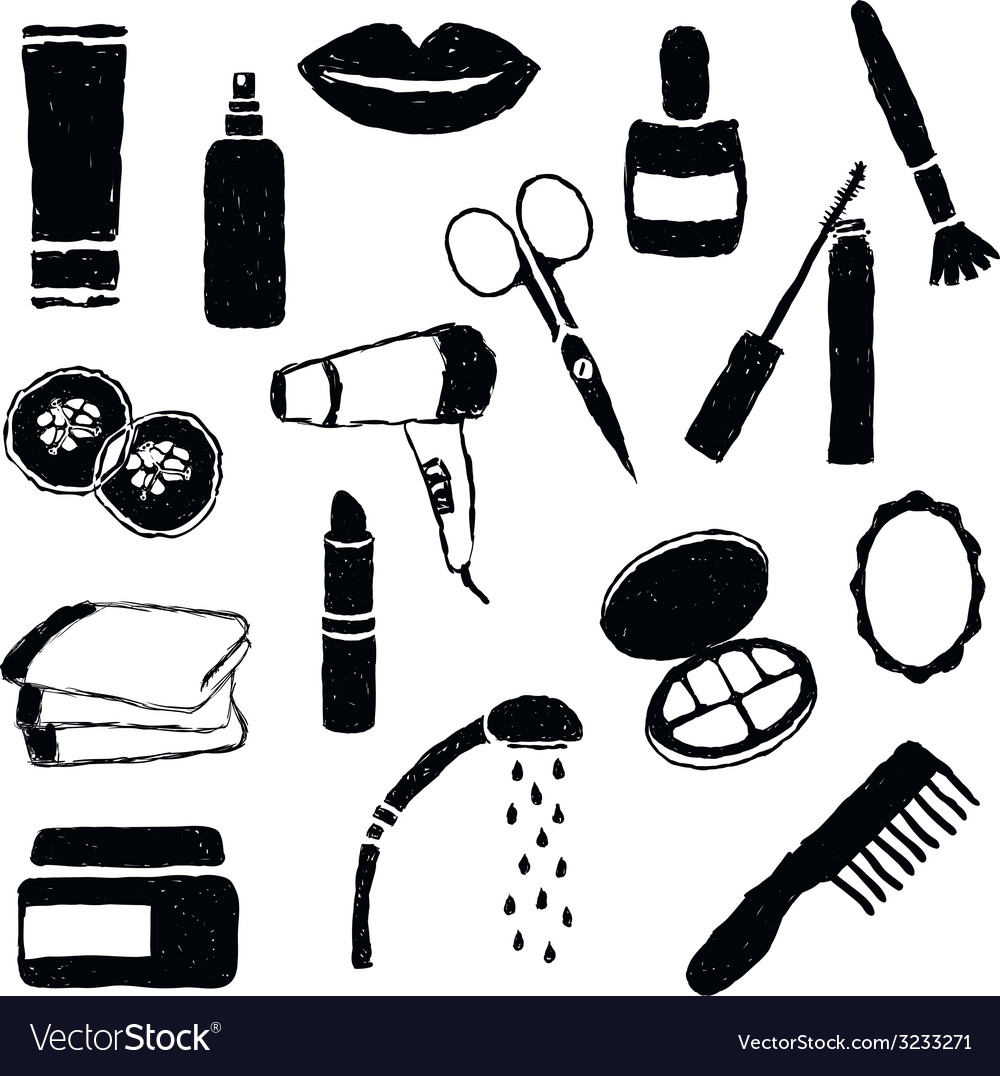 Doodle cosmetics images Royalty Free Vector Image