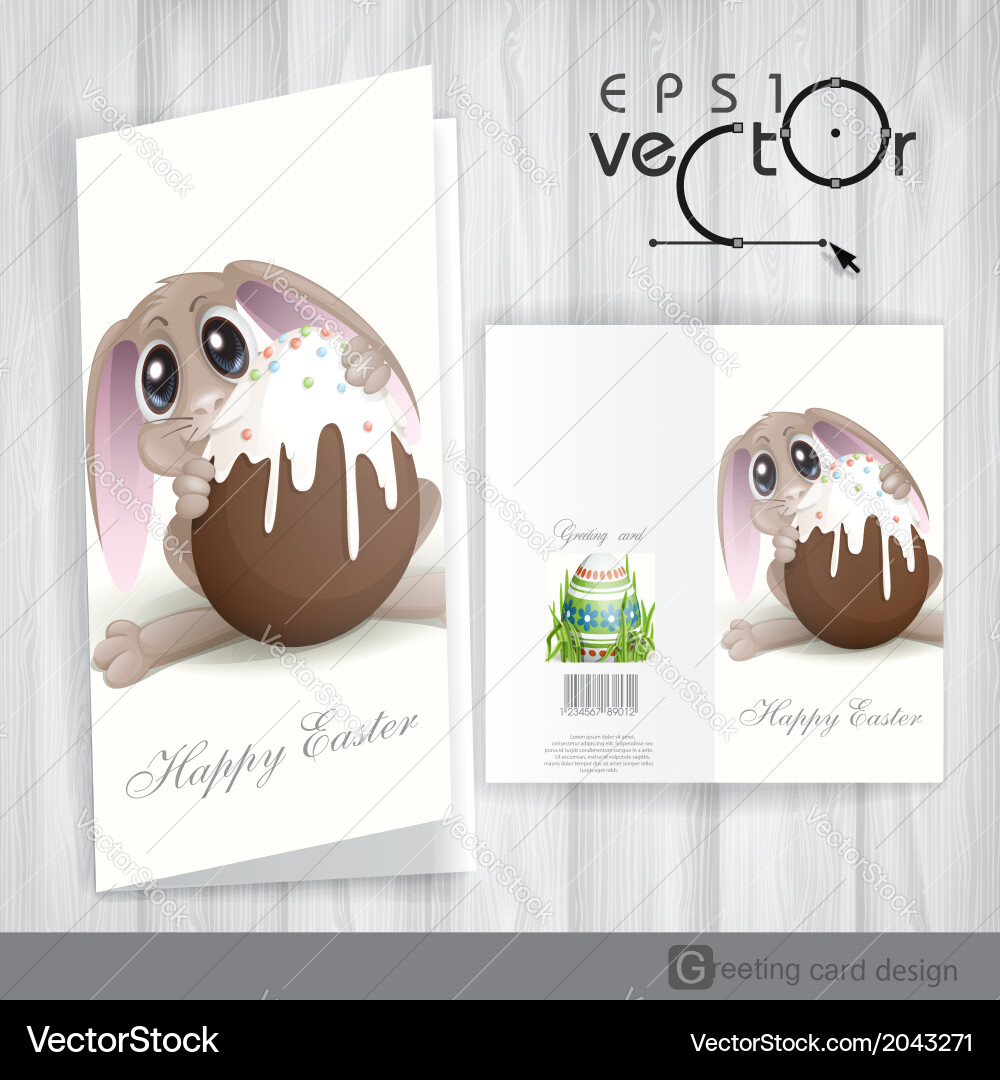 Easter bunny with chocolate egg Royalty Free Vector Image