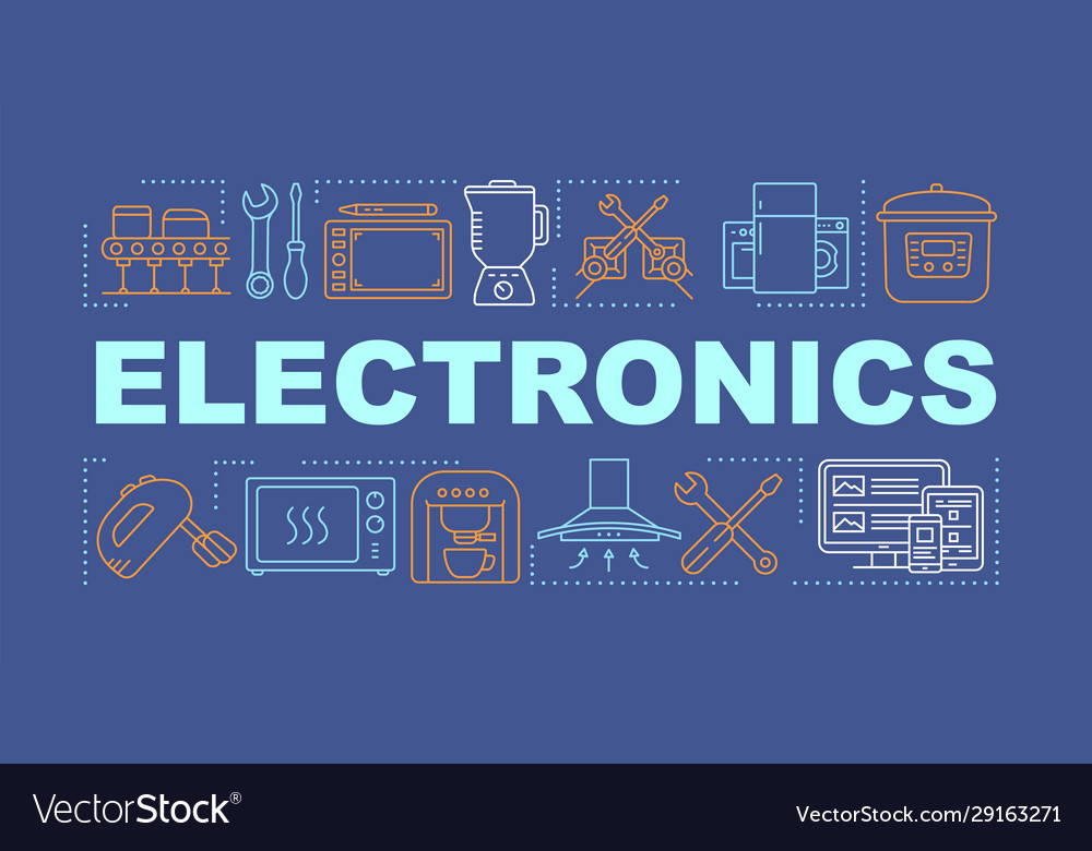 Electronics word concepts banner manufacture Vector Image