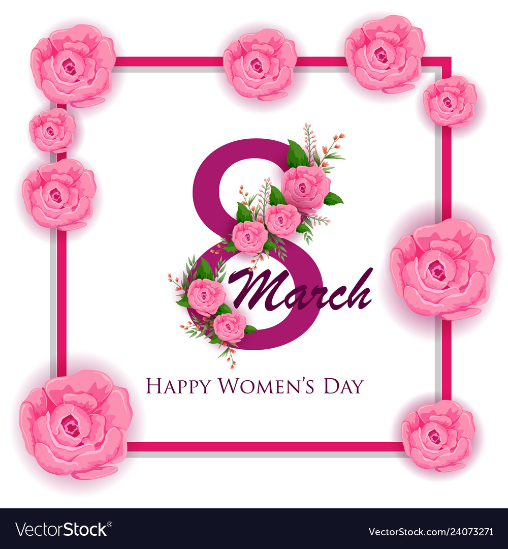 Happy International Women S Day 8th March Vector Image 7162