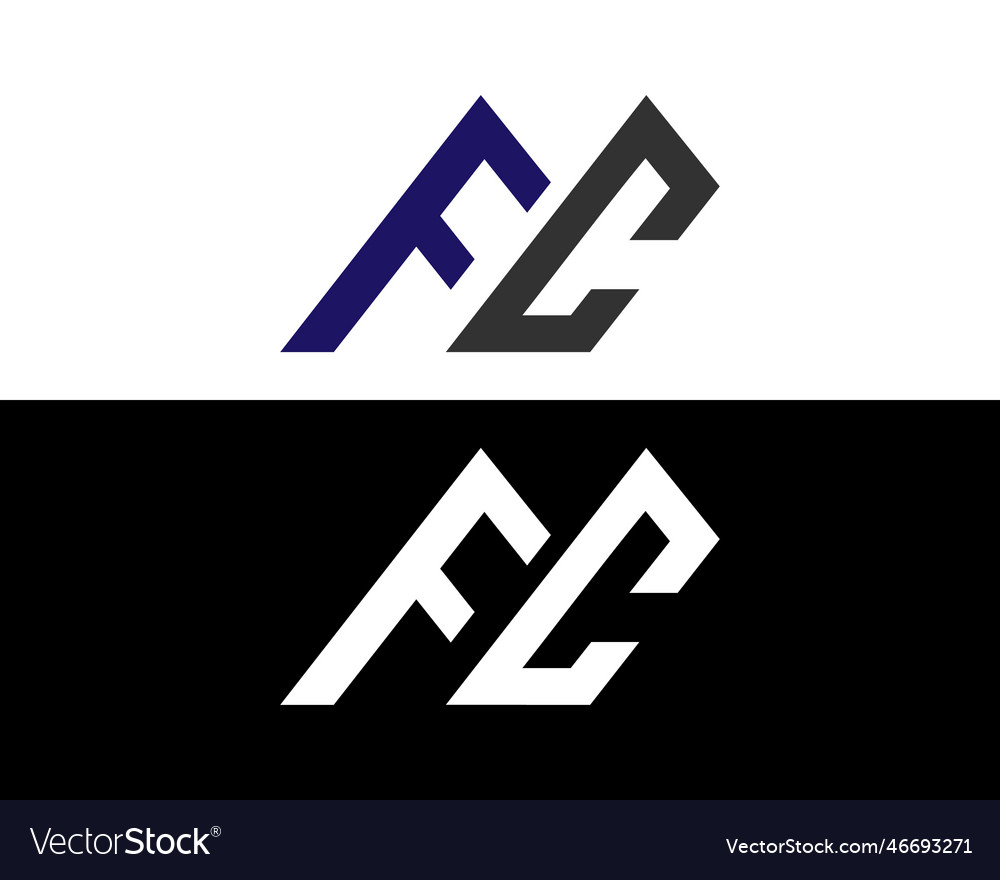 Initial letter fc logo design Royalty Free Vector Image