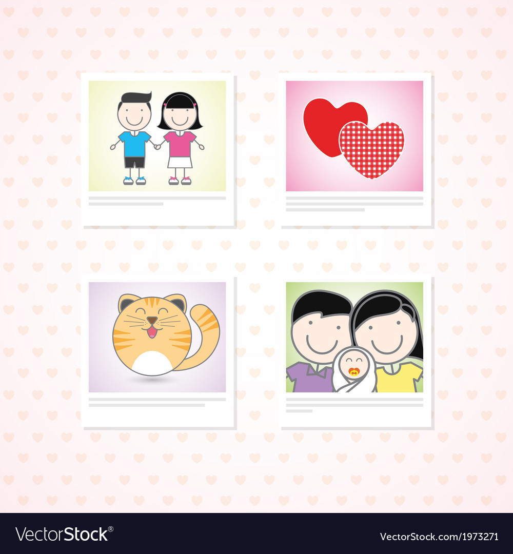 Love photo memories Royalty Free Vector Image - VectorStock