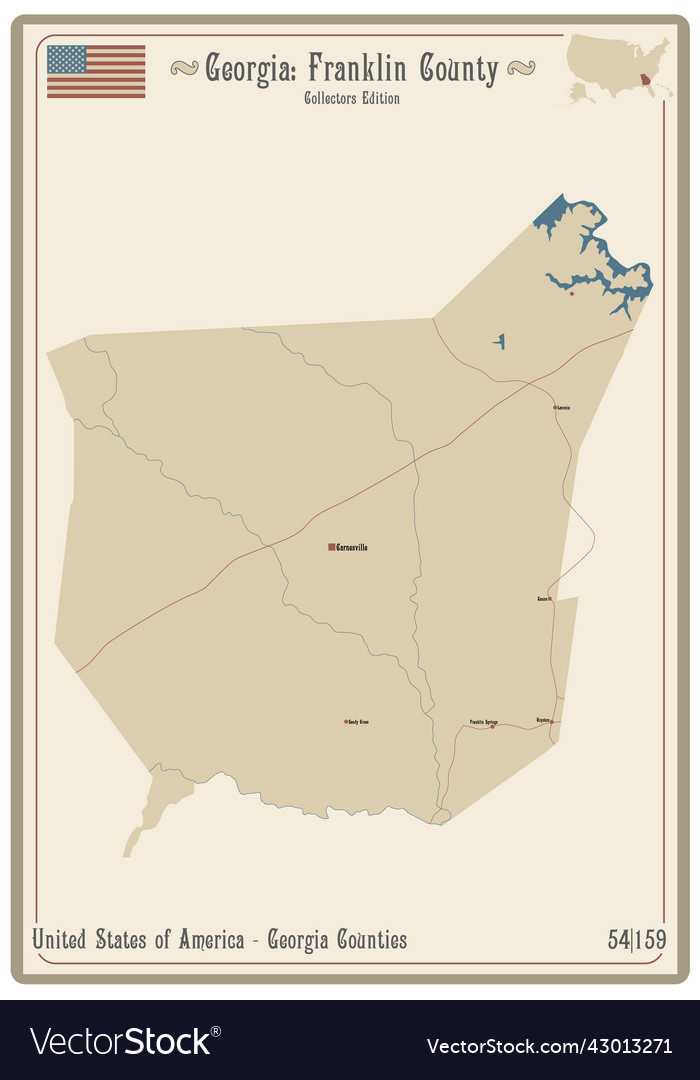 Map of franklin county in georgia Royalty Free Vector Image