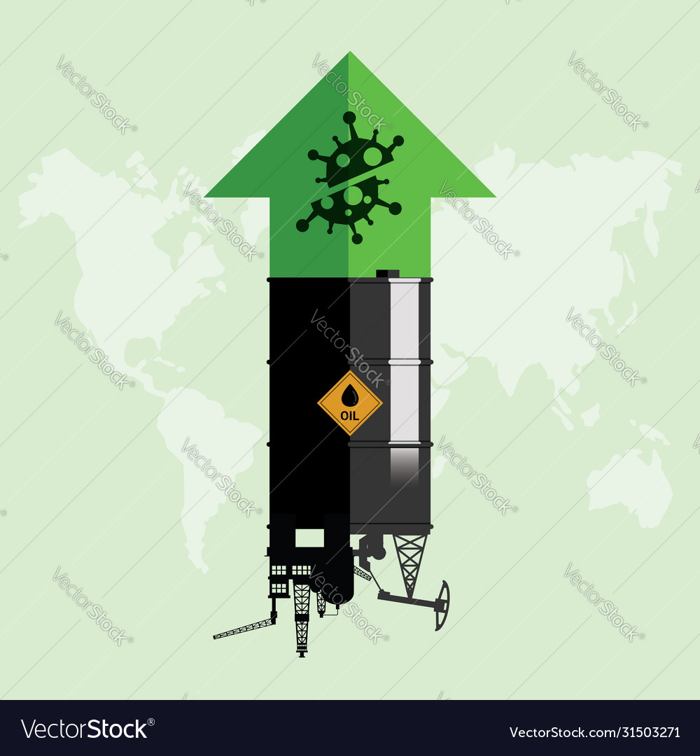 Oil Stock Price Rebound From Covid-19 Be Defeated Vector Image