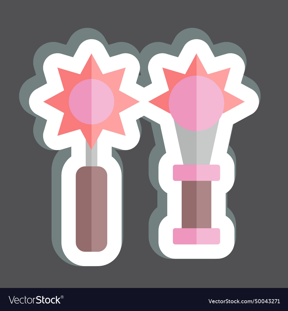 Sticker mace related to medieval symbol simple