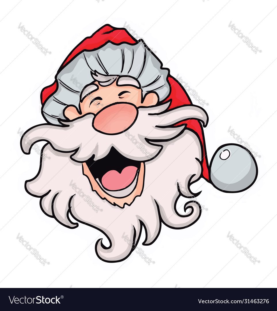 A happy laughing santa claus on white background Vector Image