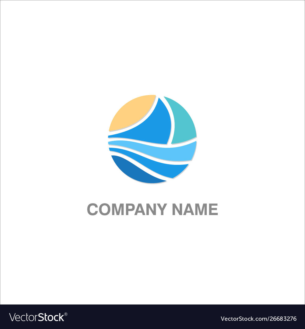 Abstract boat wave logo Royalty Free Vector Image