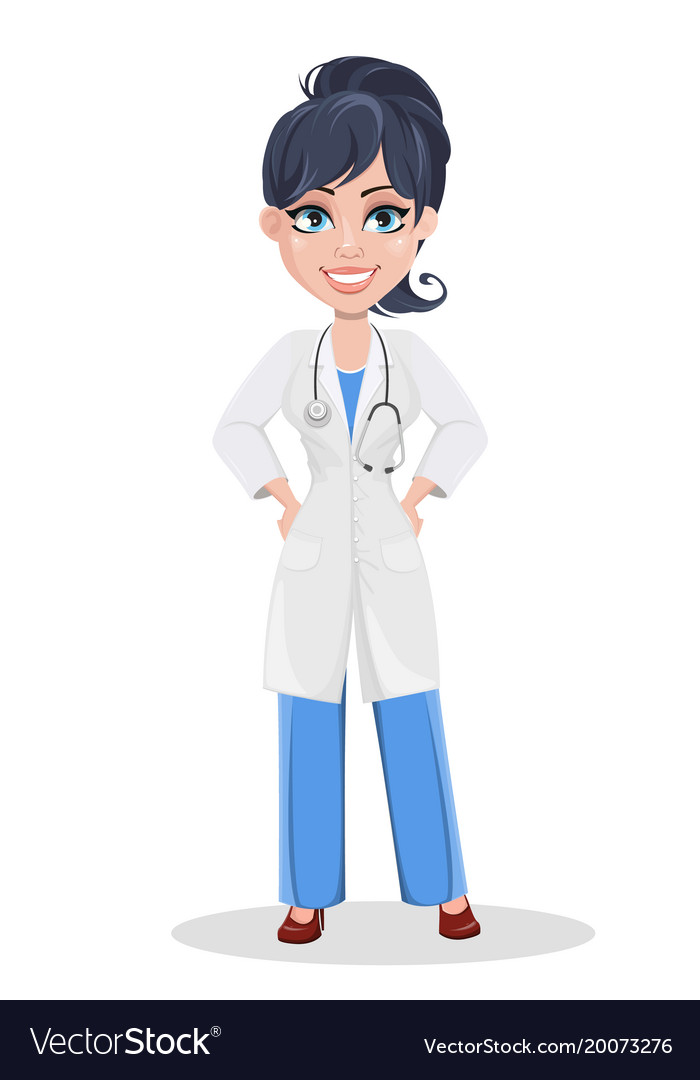 Beautiful cartoon character medic standing Vector Image