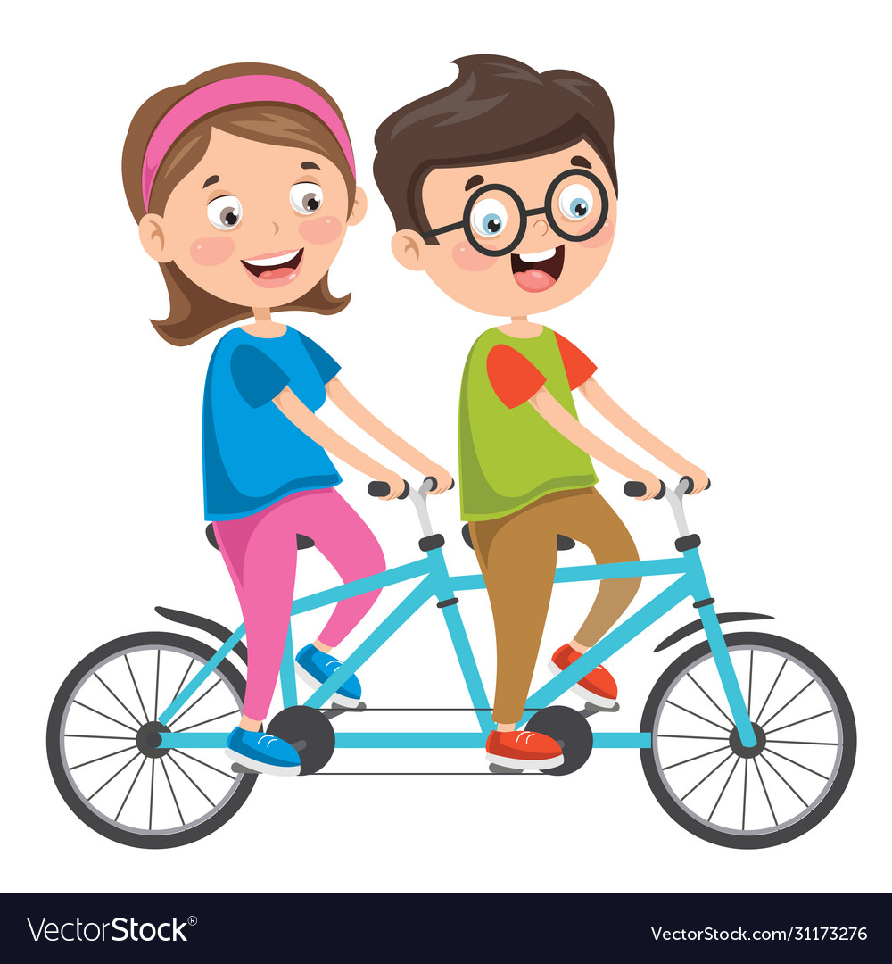 Family riding bicycle together Royalty Free Vector Image