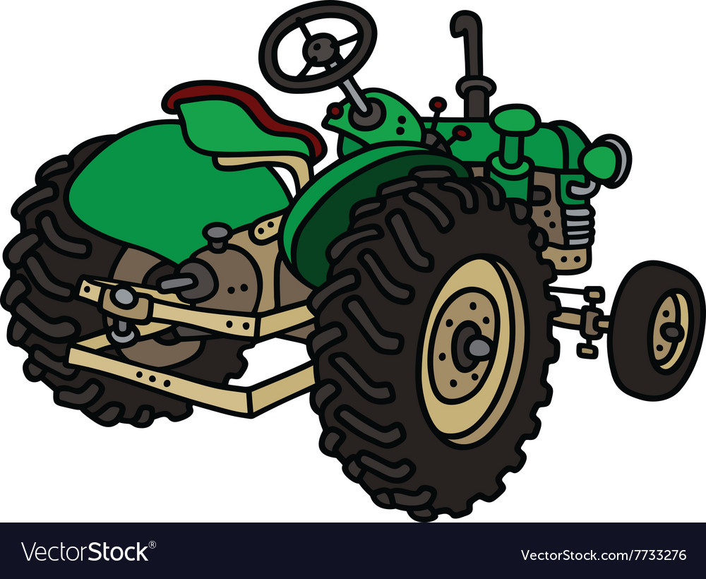 Old green tractor Royalty Free Vector Image VectorStock