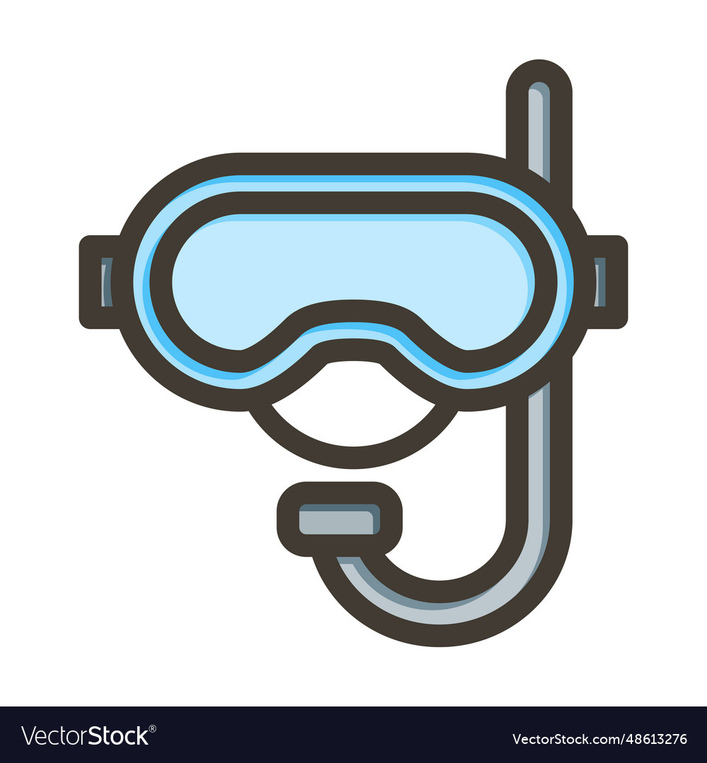 Snorkel thick line filled colors for personal Vector Image