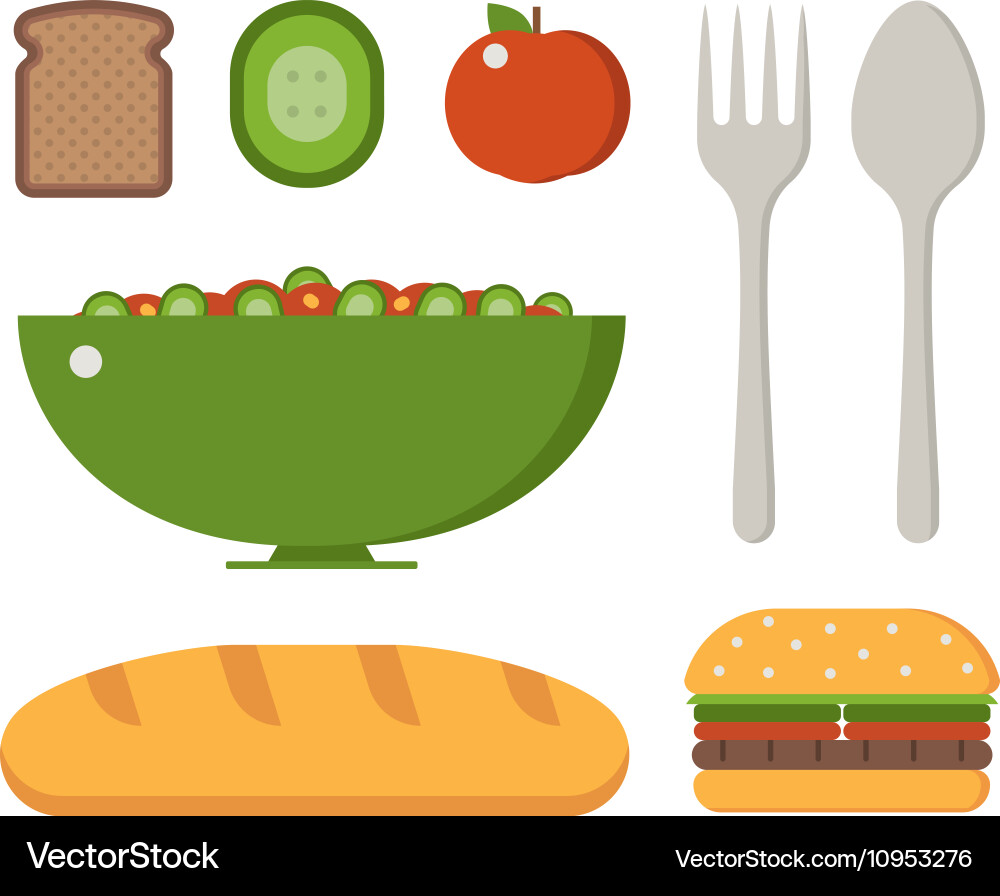 Vegan breakfast set Royalty Free Vector Image - VectorStock
