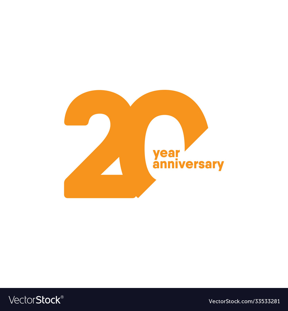 20 year anniversary template design Royalty Free Vector