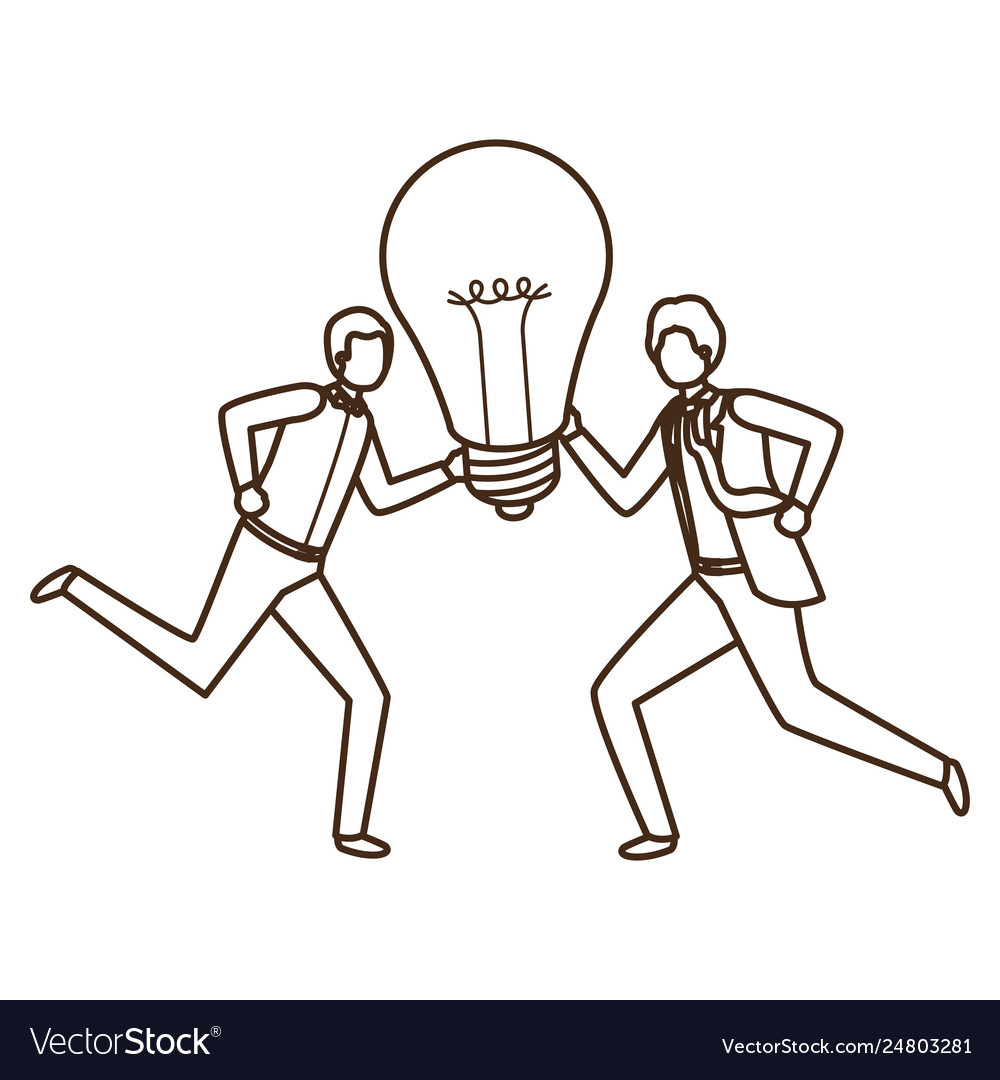 Businessmen with lightbulb avatar character