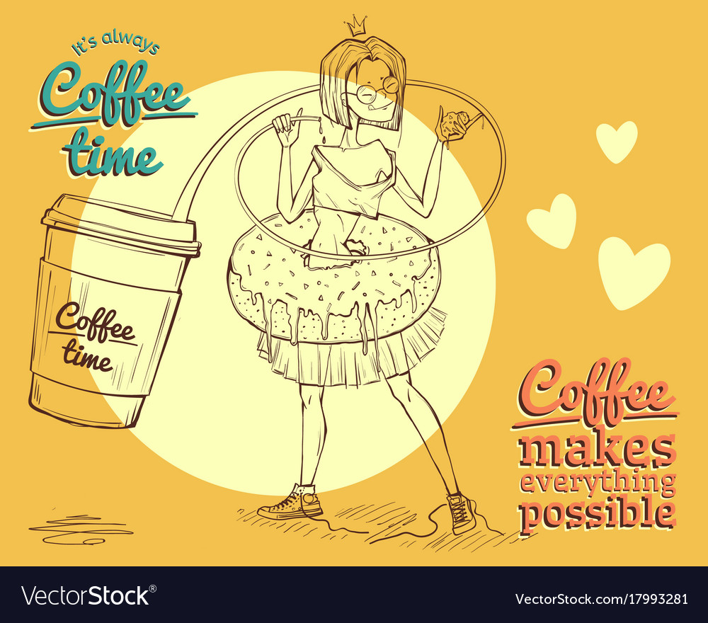 Coffee time background Royalty Free Vector Image