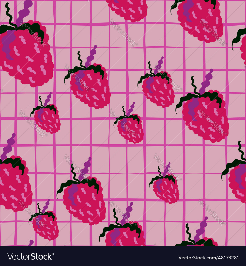 Cute strawberries seamless pattern doodle