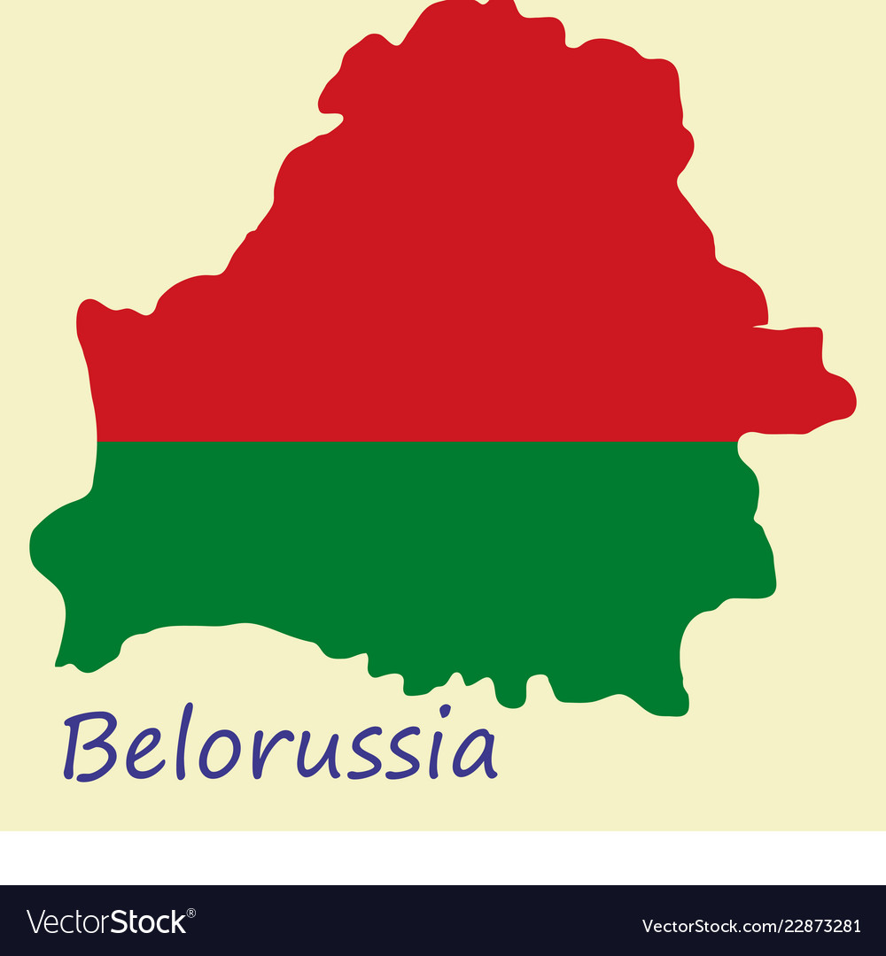 Detailed map of belarus with national flag Vector Image