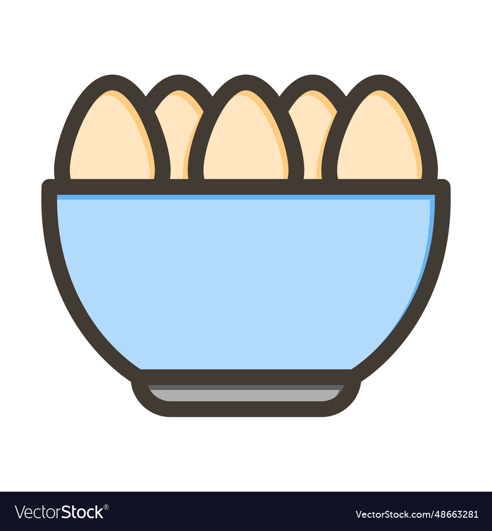 Egg bowl thick line filled colors icon