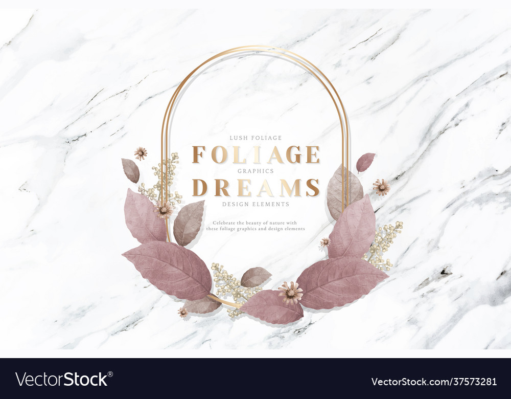 Elegant plant leaf frame vector image Elegant plant leaf frame