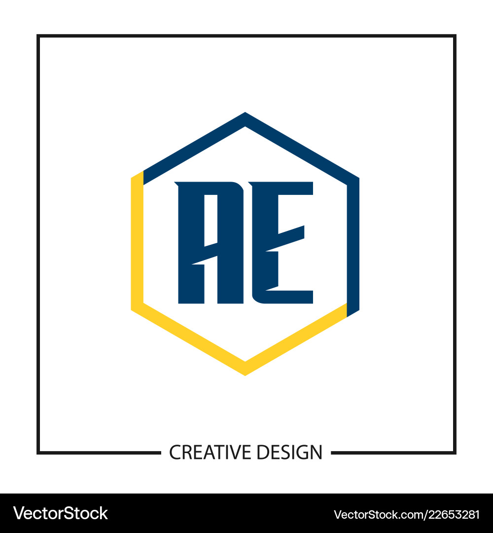 Initial letter ae logo template design Royalty Free Vector