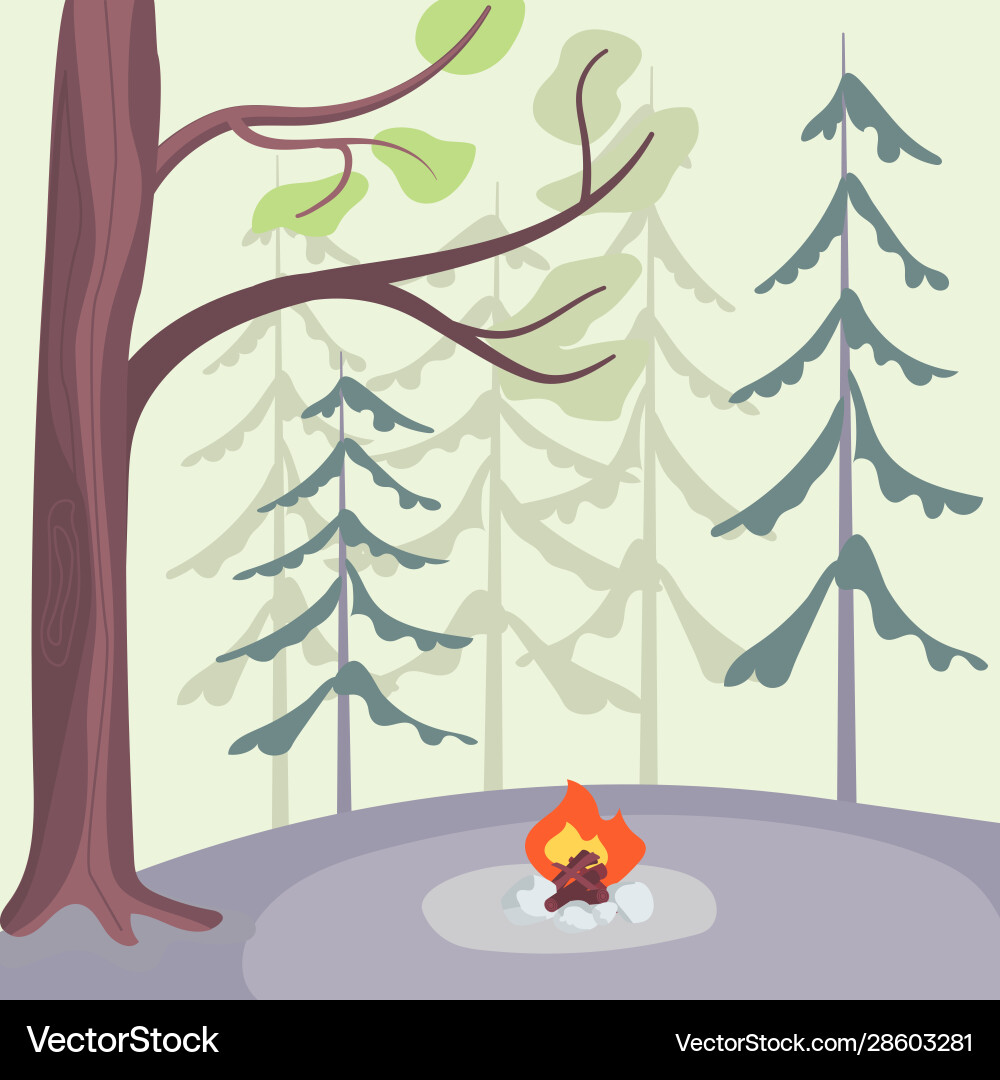 Landscape with pine forest Royalty Free Vector Image