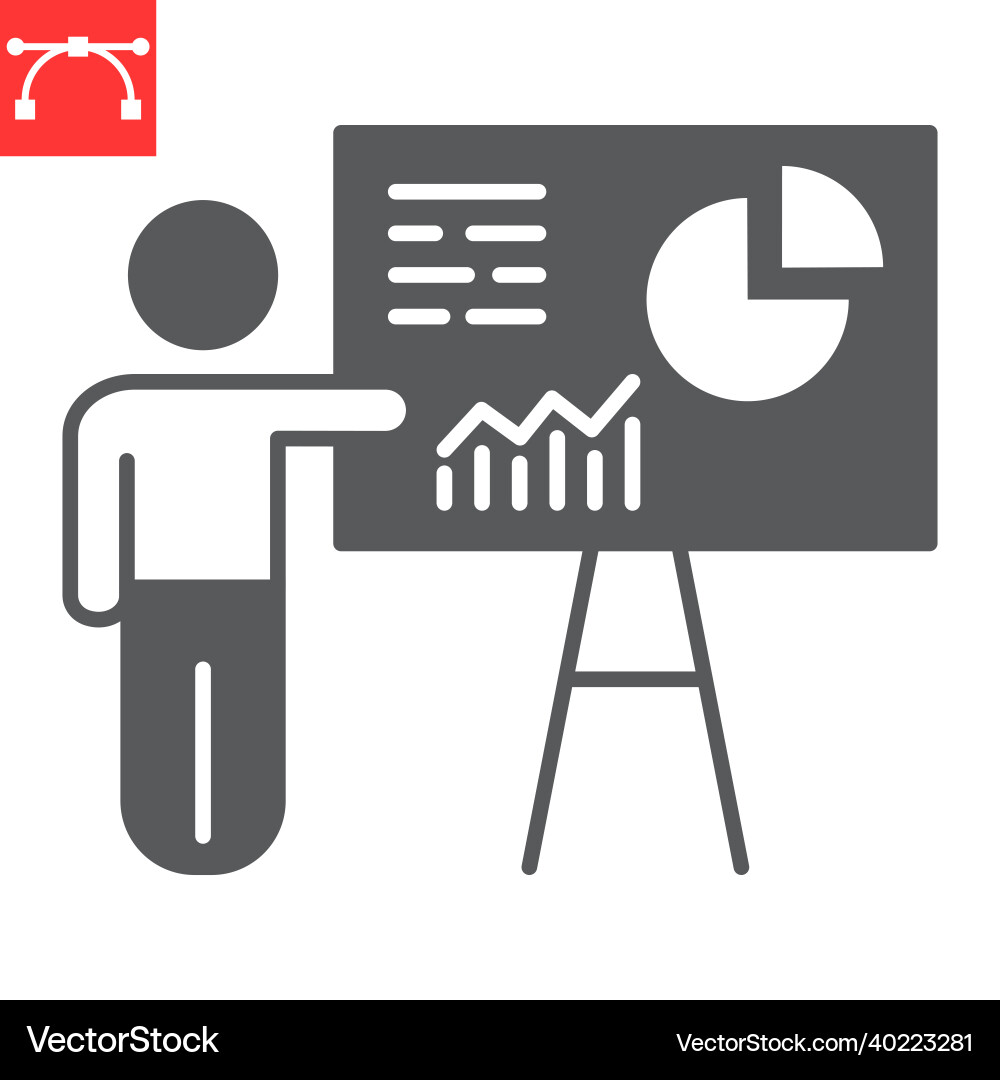 Presentation glyph icon Royalty Free Vector Image
