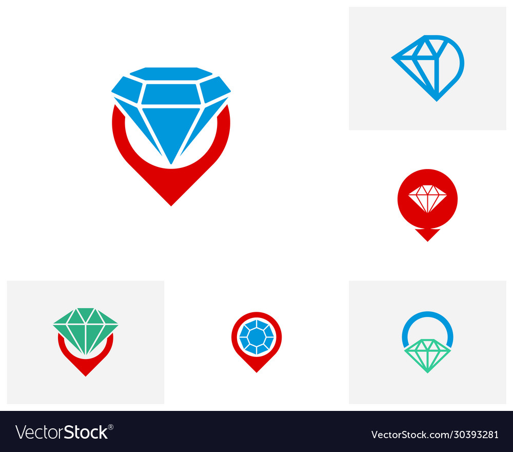 Diamant Punkt Logo Design Vorlage