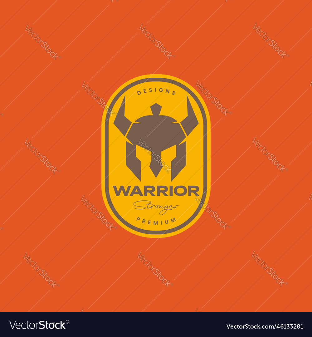 Warrior spartan viking helmet horned war vintage Vector Image