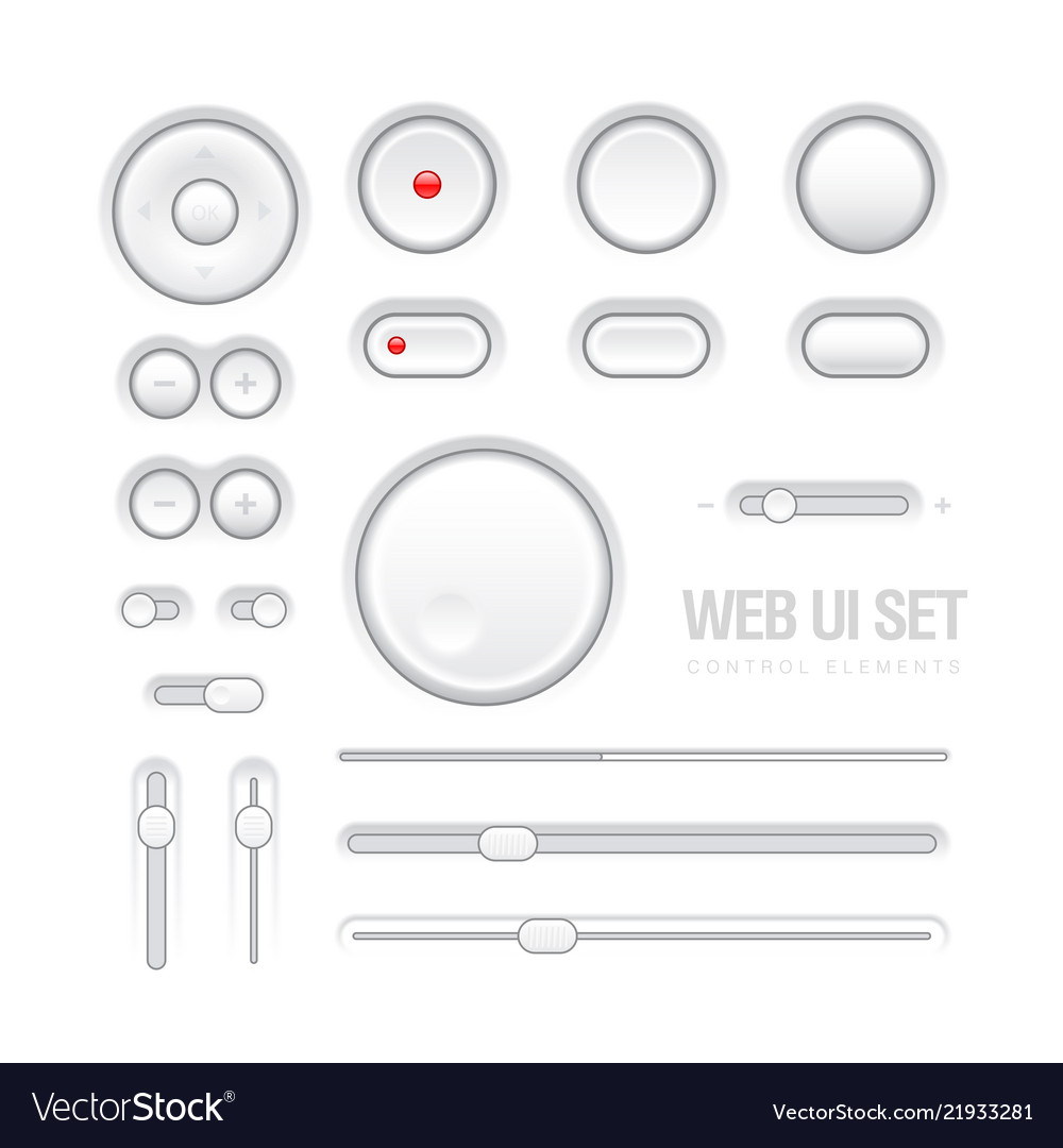 Web ui elements design light gray Royalty Free Vector Image