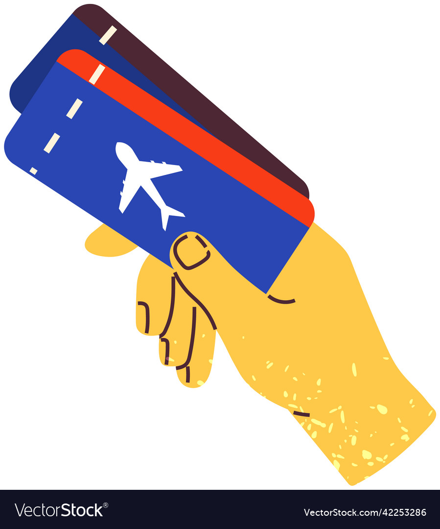 Boarding pass for admission to plane person vector image Boarding pass for admission to plane person