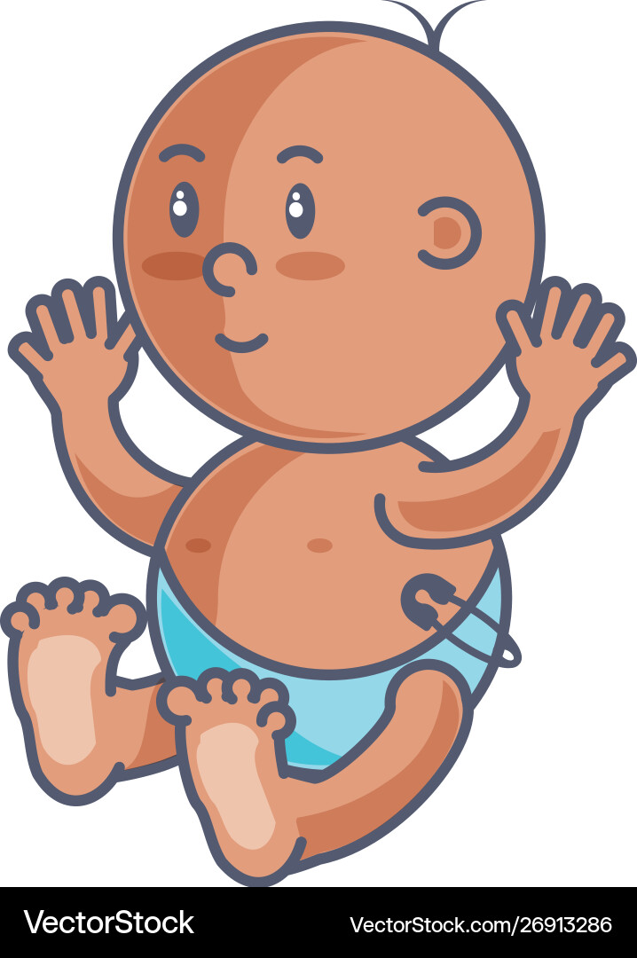 Cute baby boy avatar character Royalty Free Vector Image