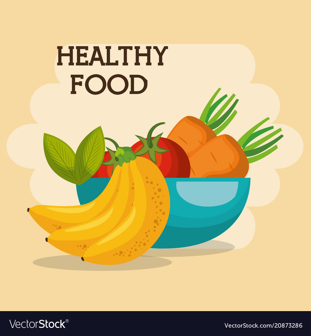 Fruits And Vegetables Healthy Food Royalty Free Vector Image